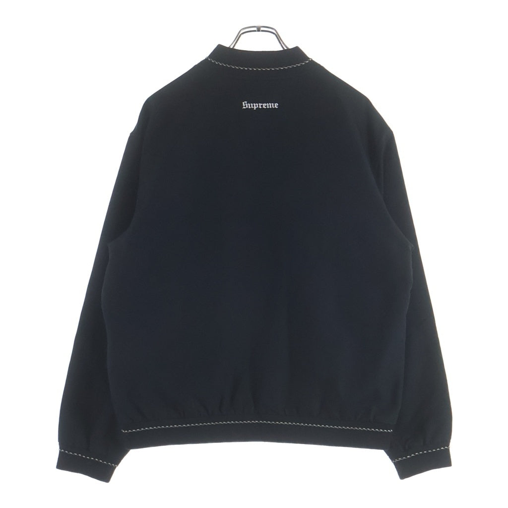 SUPREME(シュプリーム) 18AW Diamond Rayon Bomber ダイヤモンドレーヨンボンバー ニット切替 ジップアップ 中綿リブブルゾン ブラック