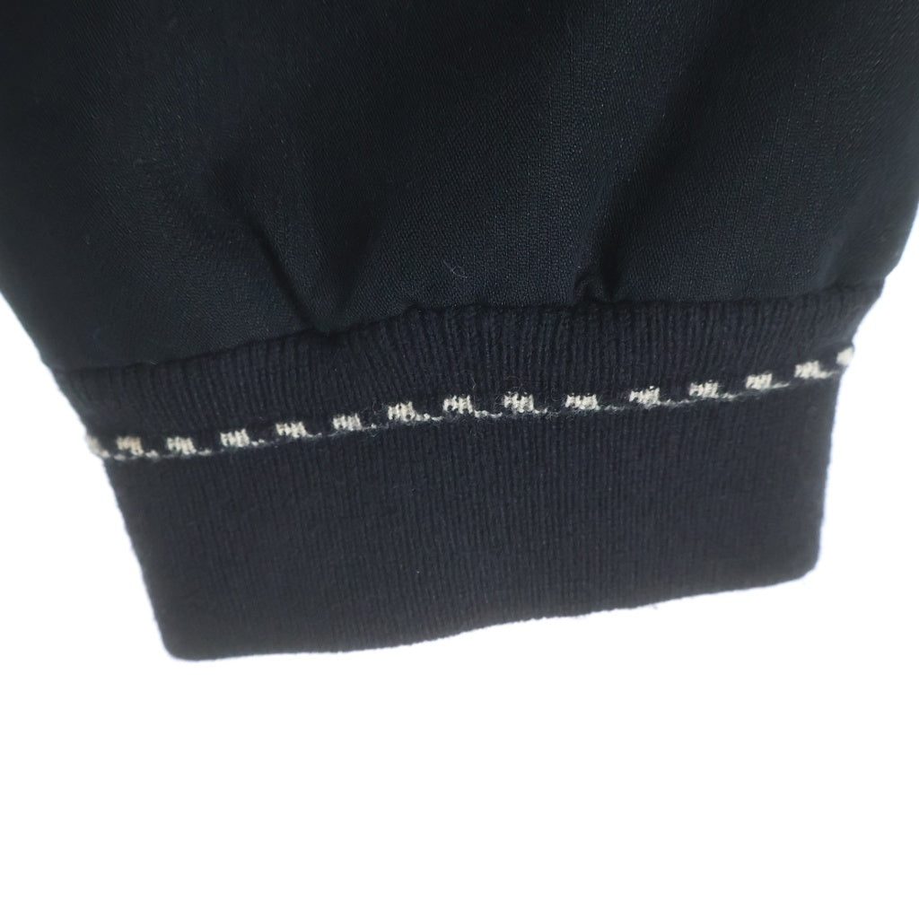 SUPREME(シュプリーム) 18AW Diamond Rayon Bomber ダイヤモンドレーヨンボンバー ニット切替 ジップアップ 中綿リブブルゾン ブラック
