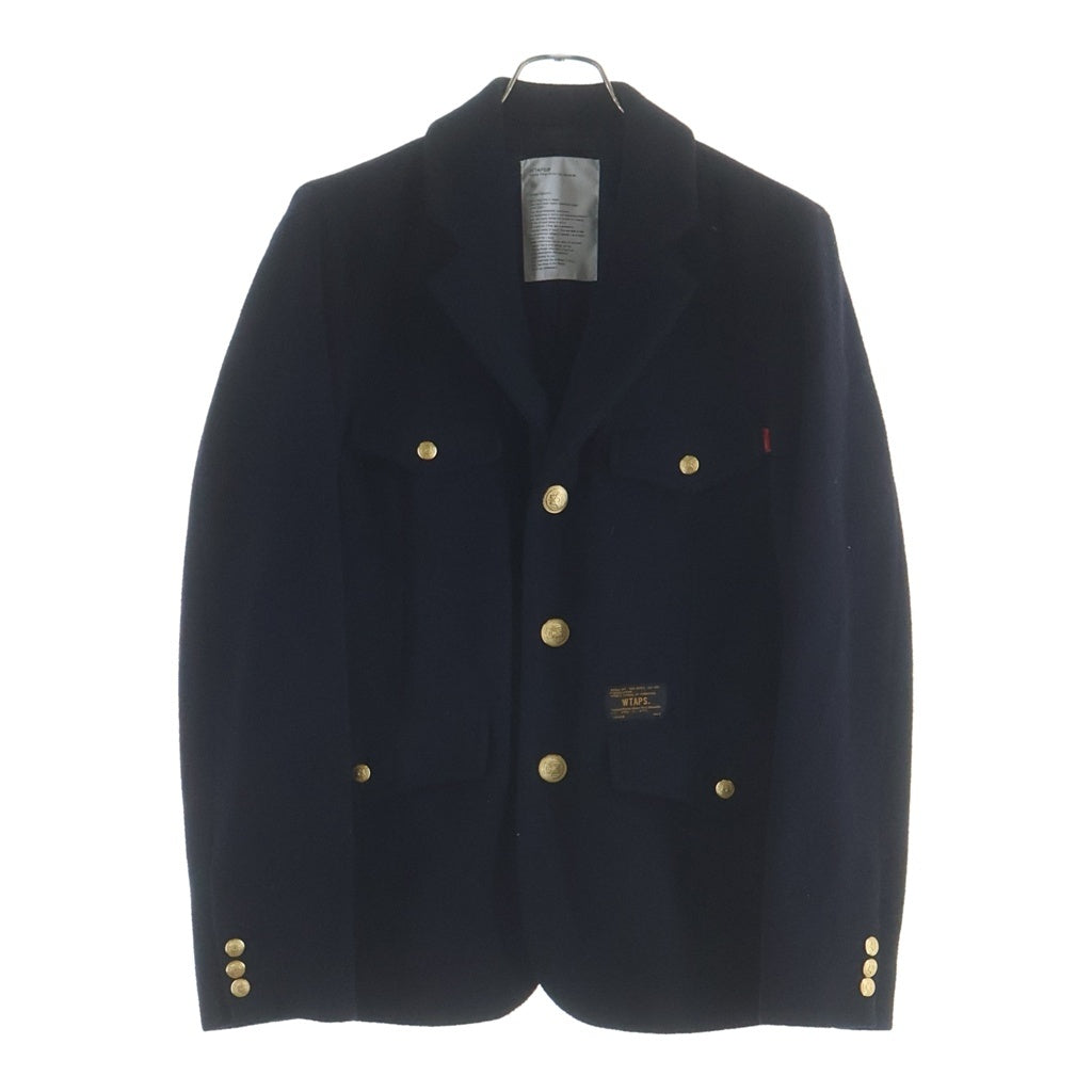 WTAPS(ダブルタップス) 16AW Academy Jacket Wool Mosser ウールモッサ 金ボタンアカデミージャケット ブラック 162GWDT-JKM01