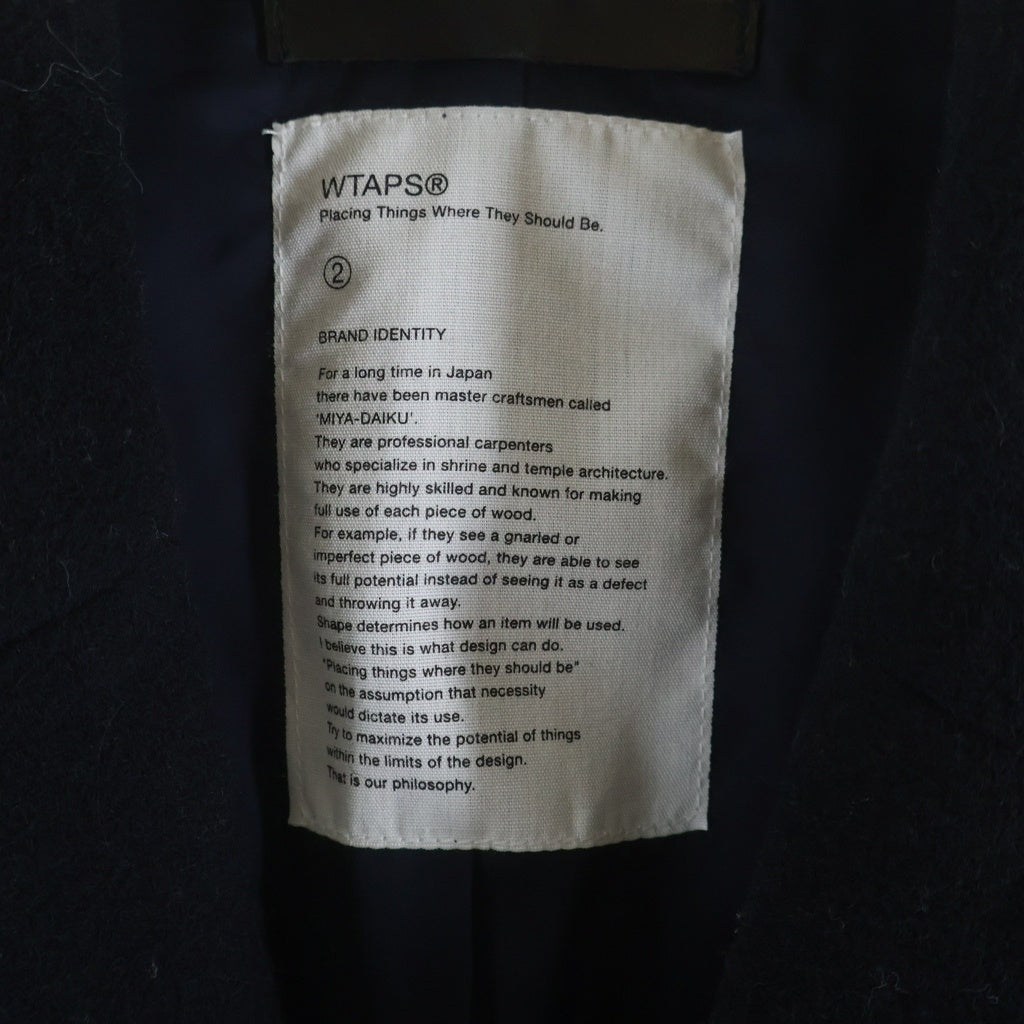 WTAPS(ダブルタップス) 16AW Academy Jacket Wool Mosser ウールモッサ 金ボタンアカデミージャケット ブラック 162GWDT-JKM01