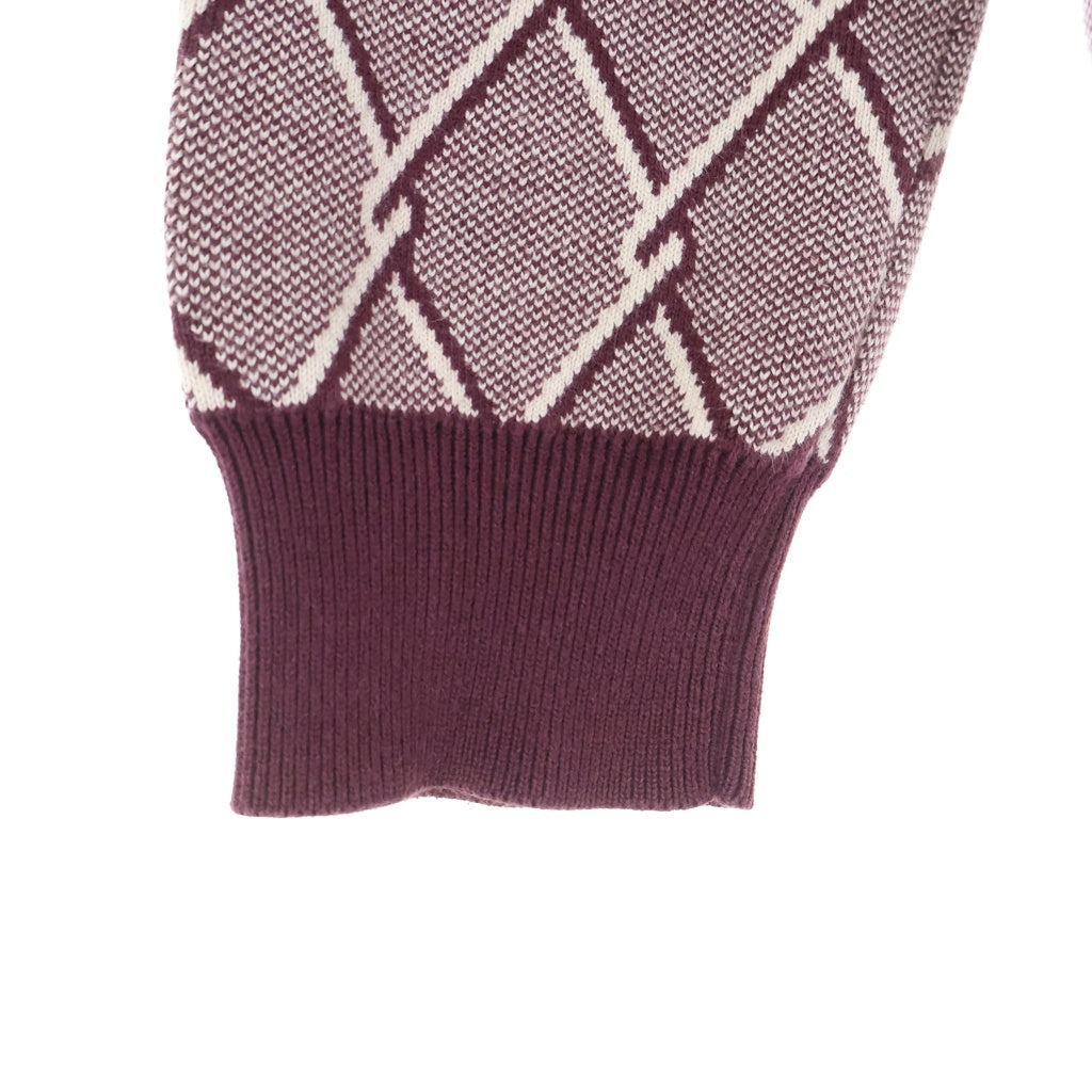 SUPREME(シュプリーム) 14AW Chain Link Sweater チェーンリンク 総柄 クルーネックニットセッター バーガンディー