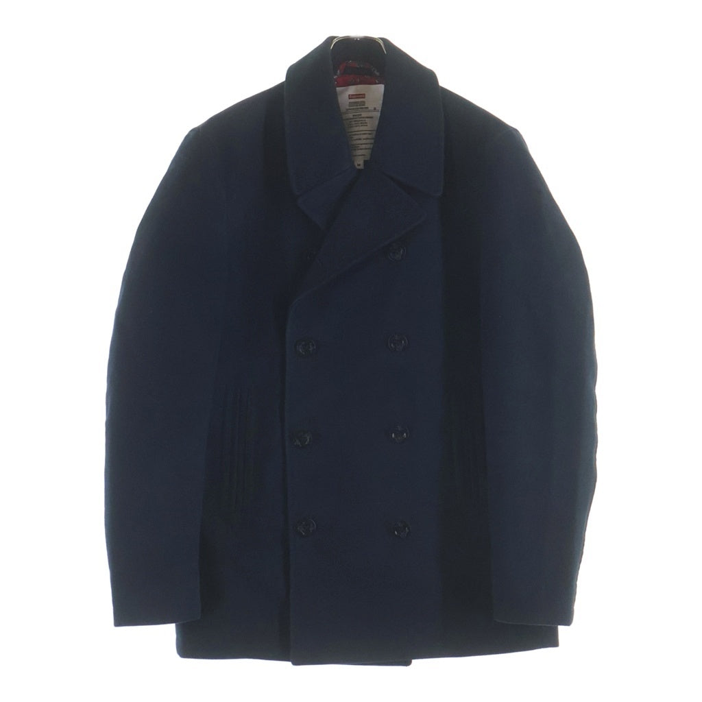 SUPREME(シュプリーム) 11AW Peacoat コットンモールスキン 裏地ペイズリーピーコート ネイビー