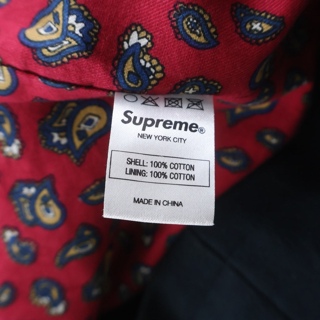 SUPREME(シュプリーム) 11AW Peacoat コットンモールスキン 裏地ペイズリーピーコート ネイビー