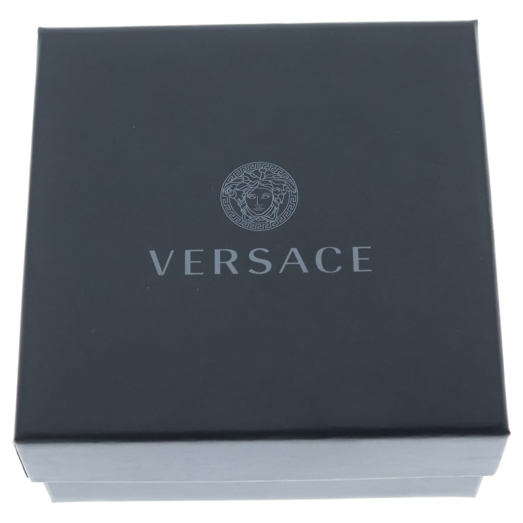 VERSACE(ヴェルサーチ) LEATHER CRYSTAL MEDUSA PENDANT NECKLESS レザー編み込み クリスタル メデューサ ロゴペンダント ネックレス イエロー 1GF1V