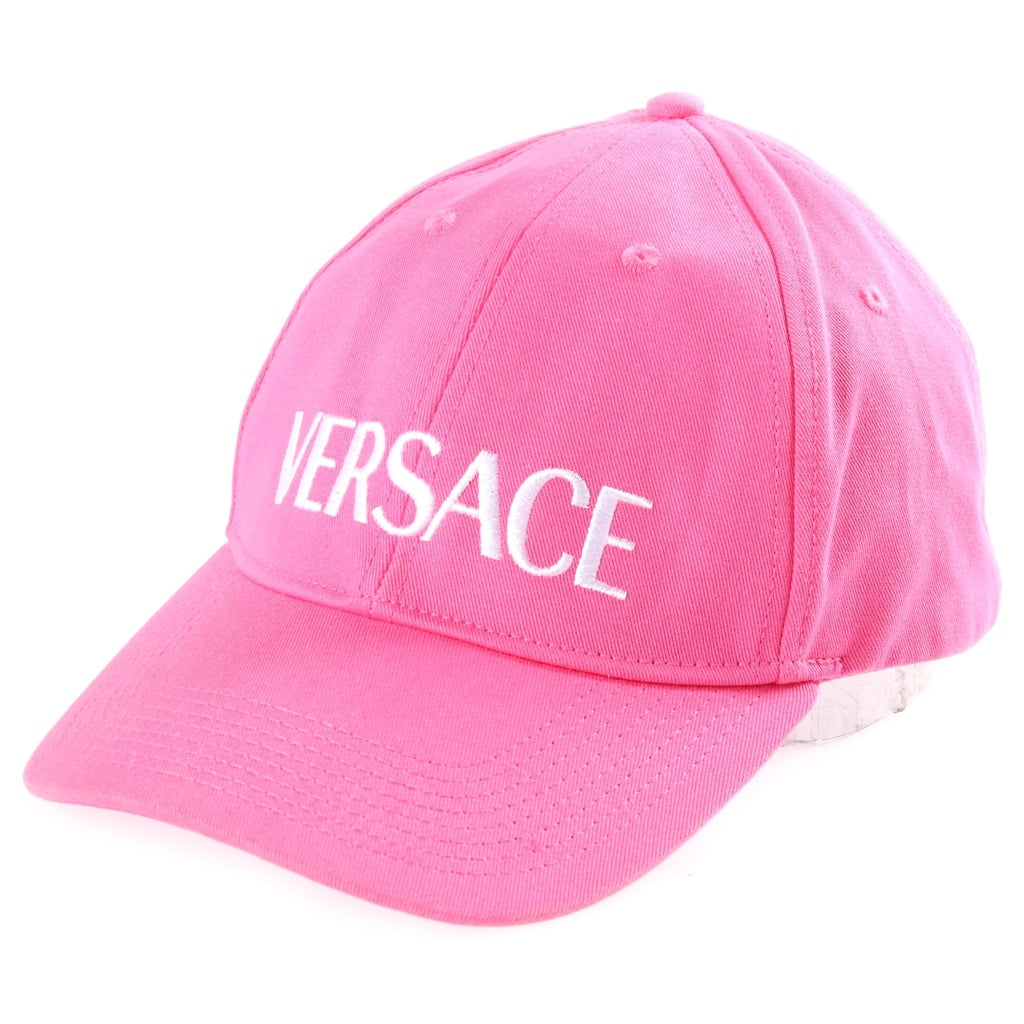 VERSACE(ヴェルサーチ) LOGO COTTON BASEBALL CAP ロゴエンブロイダリー ベースボールキャップ ピンク ICAP004S 1A07230 レディース