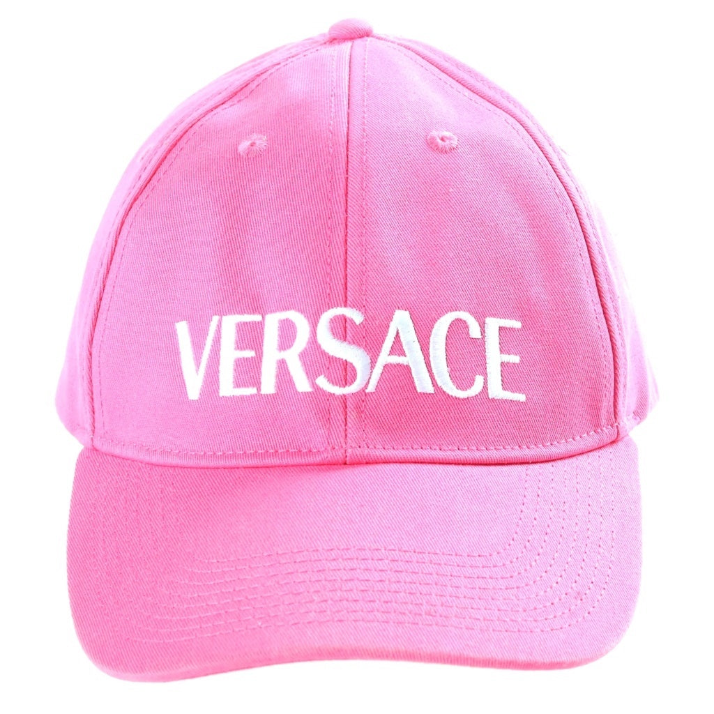 VERSACE(ヴェルサーチ) LOGO COTTON BASEBALL CAP ロゴエンブロイダリー ベースボールキャップ ピンク ICAP004S 1A07230 レディース