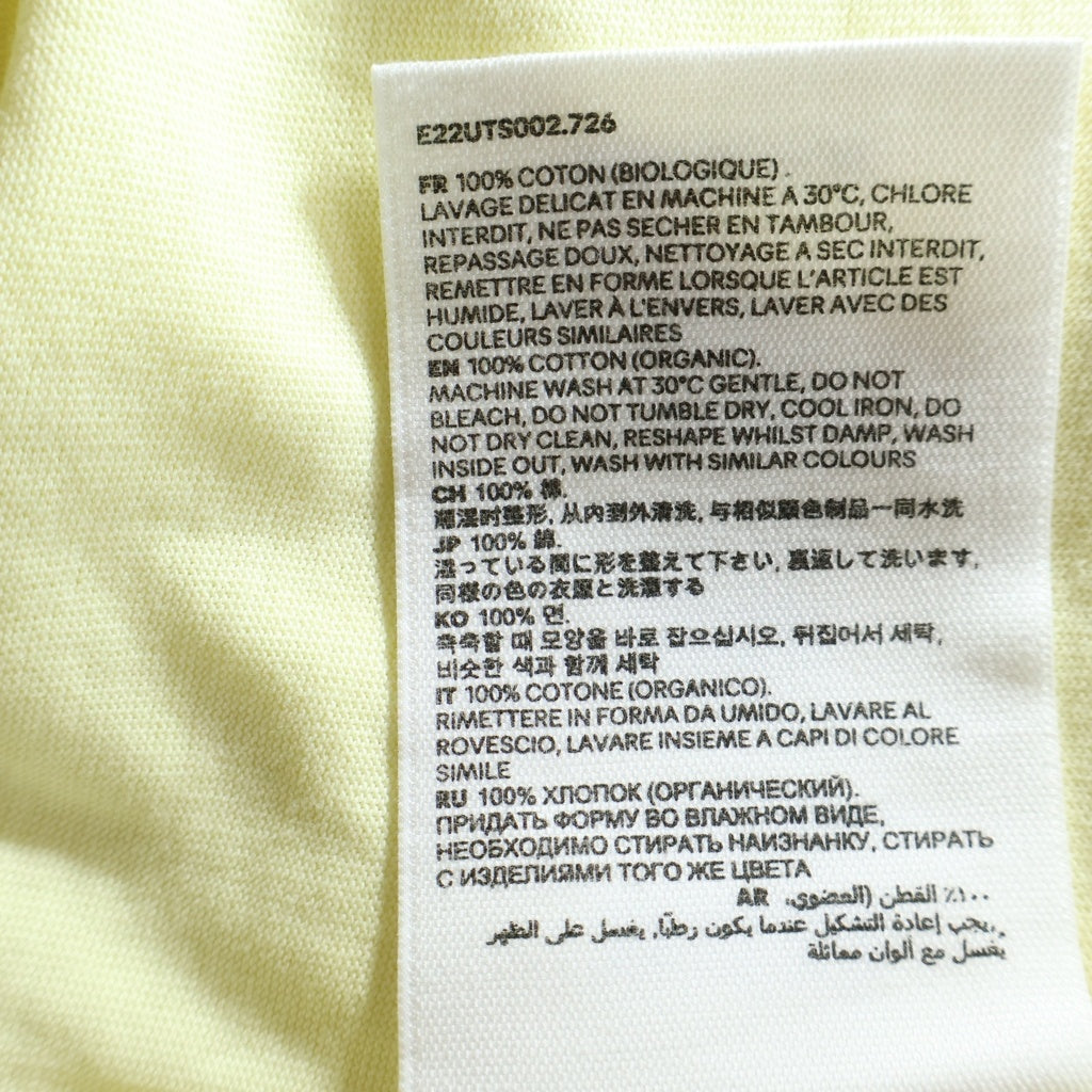 ami paris(アミパリス) 22SS ロゴ ハート刺繍 Tシャツ 半袖クルーネックカットソー イエロー E22UTS002.726
