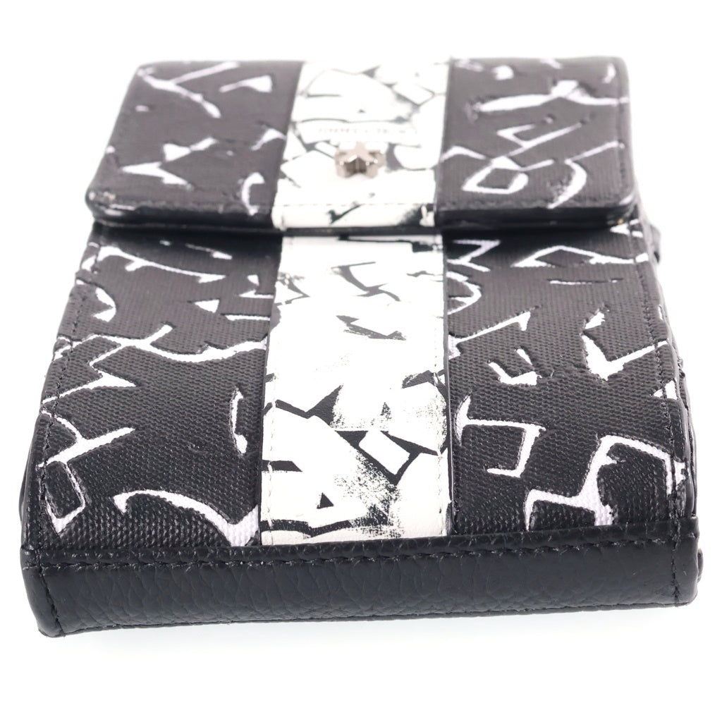 JIMMY CHOO(ジミーチュウ) ×ERIC HAZE PHONE HOLDER エリックヘイズ スマートフォン ストラップショルダーバッグ イタリア製 ブラック/ホワイト FVO 218 レディース
