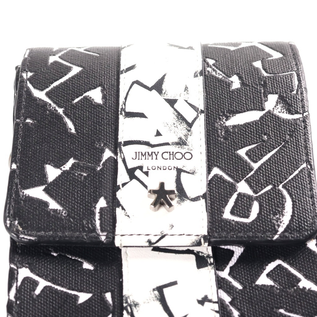 JIMMY CHOO(ジミーチュウ) ×ERIC HAZE PHONE HOLDER エリックヘイズ スマートフォン ストラップショルダーバッグ イタリア製 ブラック/ホワイト FVO 218 レディース
