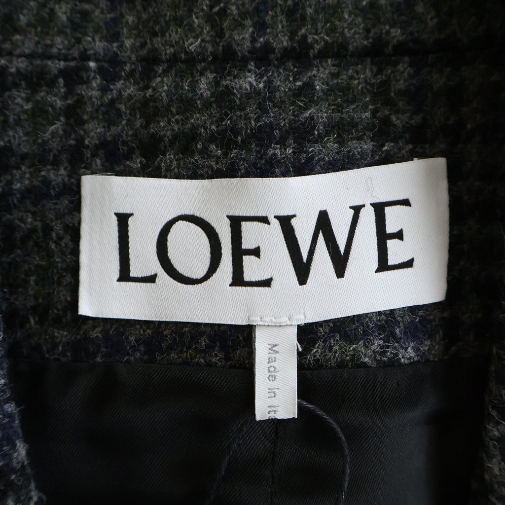 LOEWE(ロエベ) 24AW SINGLE BREASTED JACKET 千鳥格子 レーヨン混 シングルブレストジャケット グレー HSM1Y03W08
