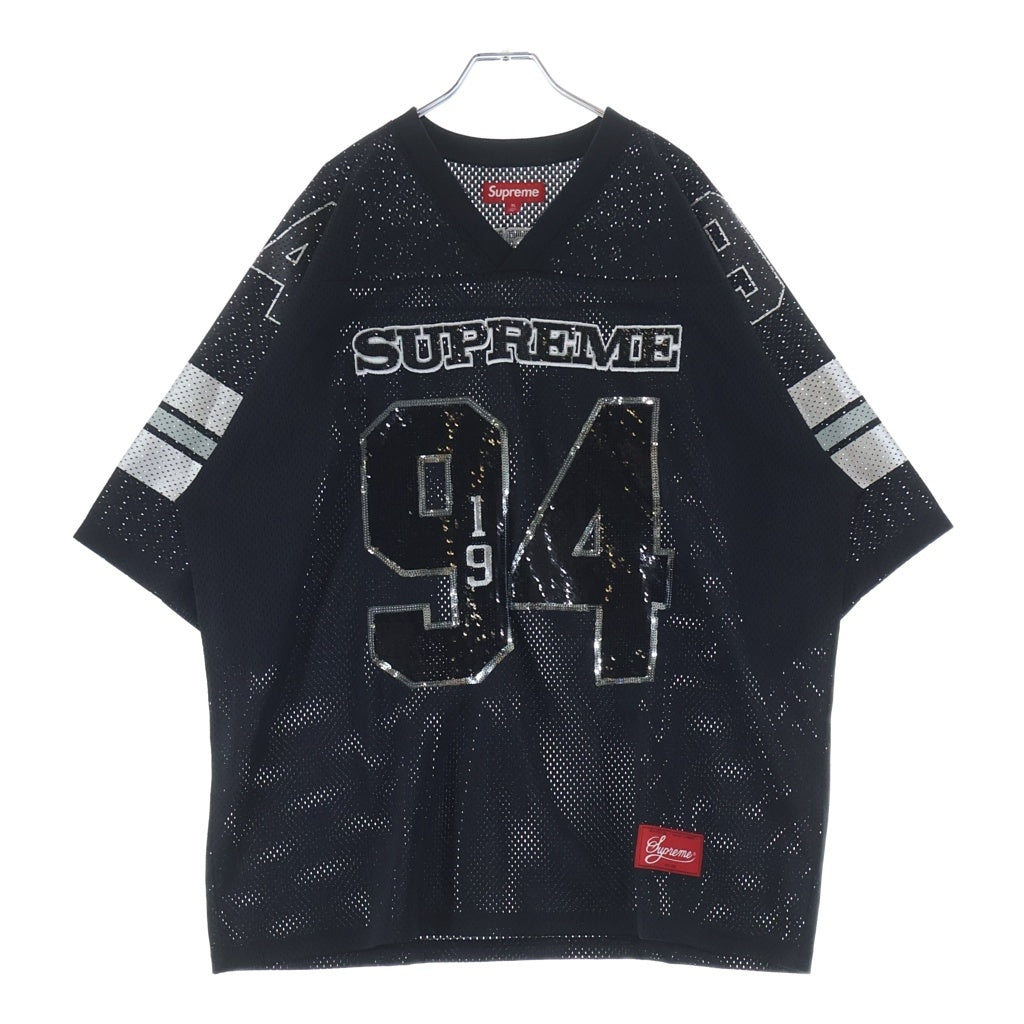 SUPREME(シュプリーム) 25AW Sequin Football Jersey スパンコール フットボール ジャージ クルーネック 半袖Tシャツ カットソー