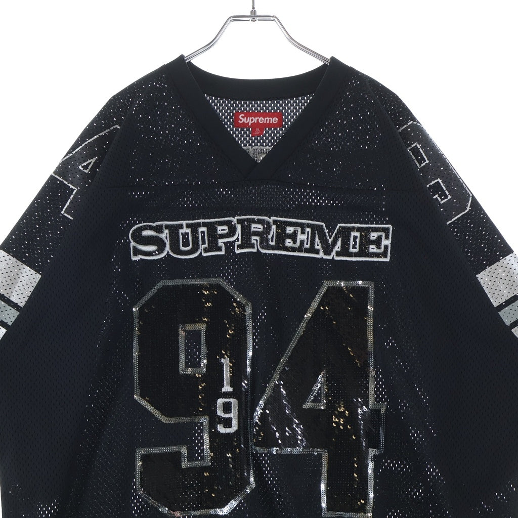 SUPREME(シュプリーム) 25AW Sequin Football Jersey スパンコール フットボール ジャージ クルーネック 半袖Tシャツ カットソー