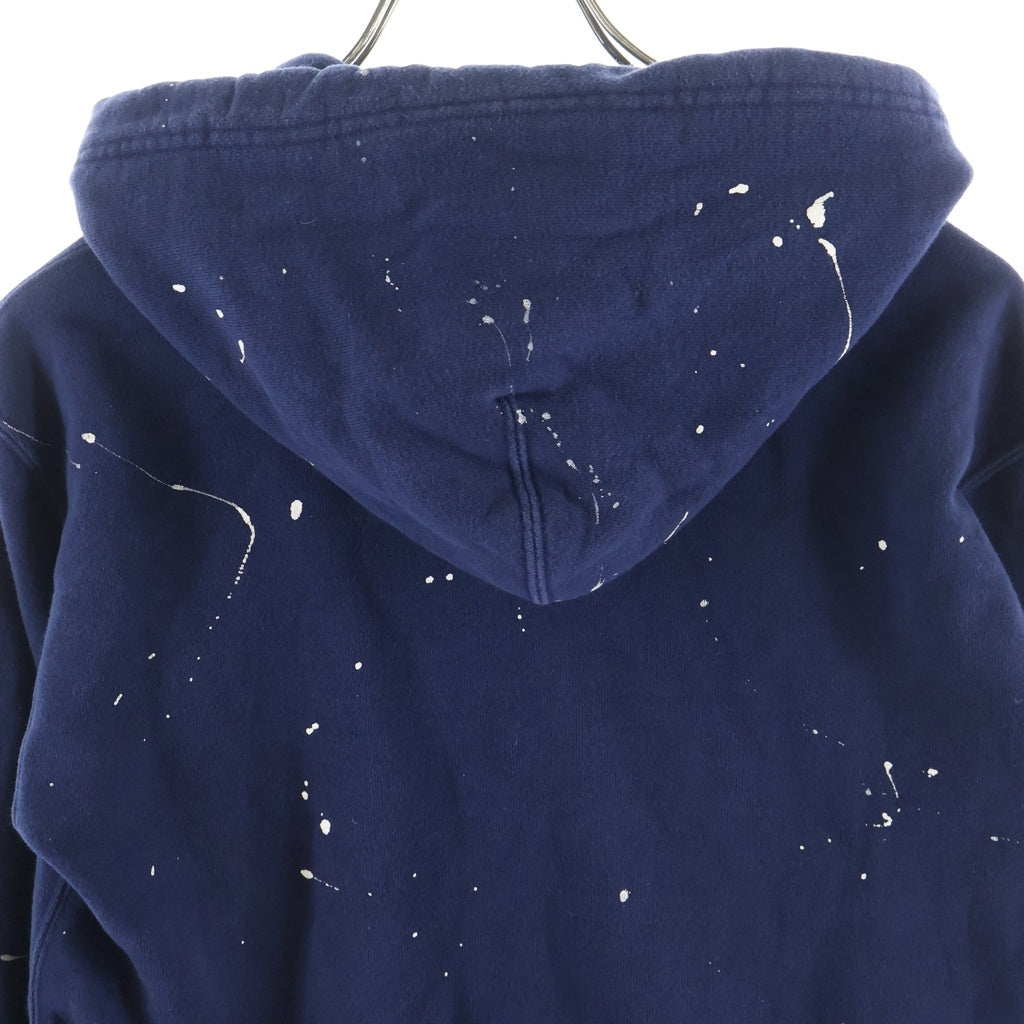 COMME des GARCONS HOMME(コムデギャルソンオム) 12SS AD2011 カモ柄ドッキング切替 ペイント加工 ジップアップ フーデッドパーカー ネイビー HI-T010