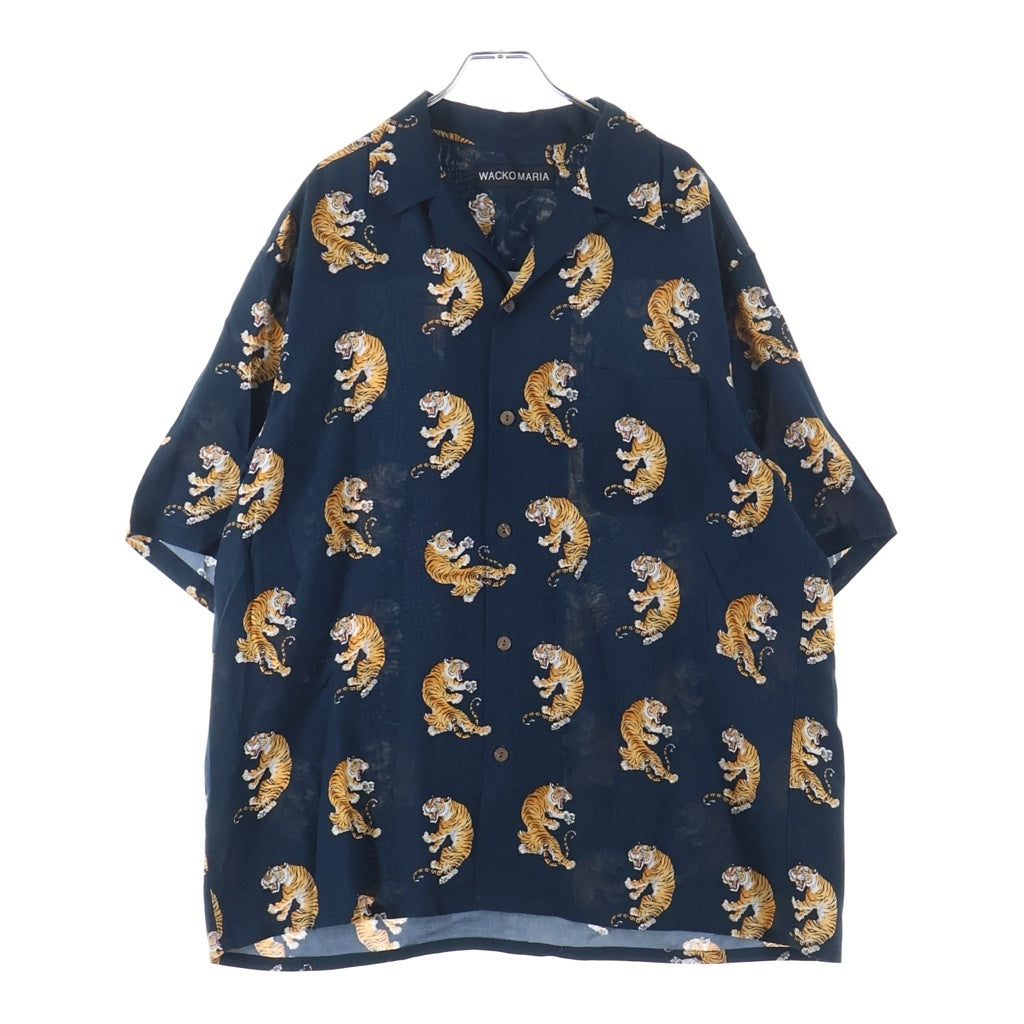 WACKO MARIA(ワコマリア) 26SS ×TIM LEHI HAWAIIAN SHIRT S/S TYPE-2 ティムリーハイ タイガープリント 半袖 ハワイアンシャツ ネイビー 26SS-WMS-HI04