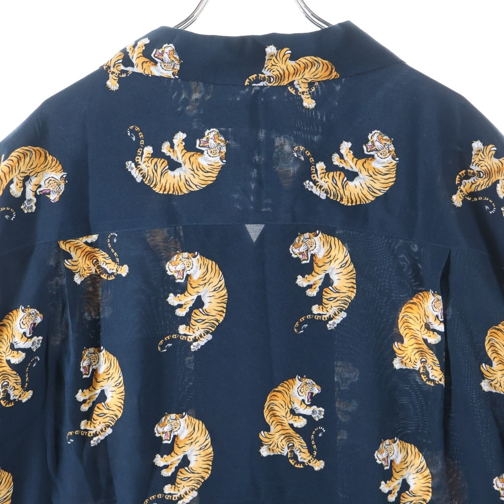WACKO MARIA(ワコマリア) 26SS ×TIM LEHI HAWAIIAN SHIRT S/S TYPE-2 ティムリーハイ タイガープリント 半袖 ハワイアンシャツ ネイビー 26SS-WMS-HI04