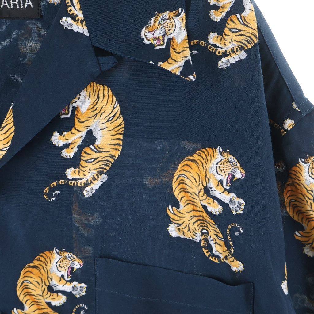 WACKO MARIA(ワコマリア) 26SS ×TIM LEHI HAWAIIAN SHIRT S/S TYPE-2 ティムリーハイ タイガープリント 半袖 ハワイアンシャツ ネイビー 26SS-WMS-HI04