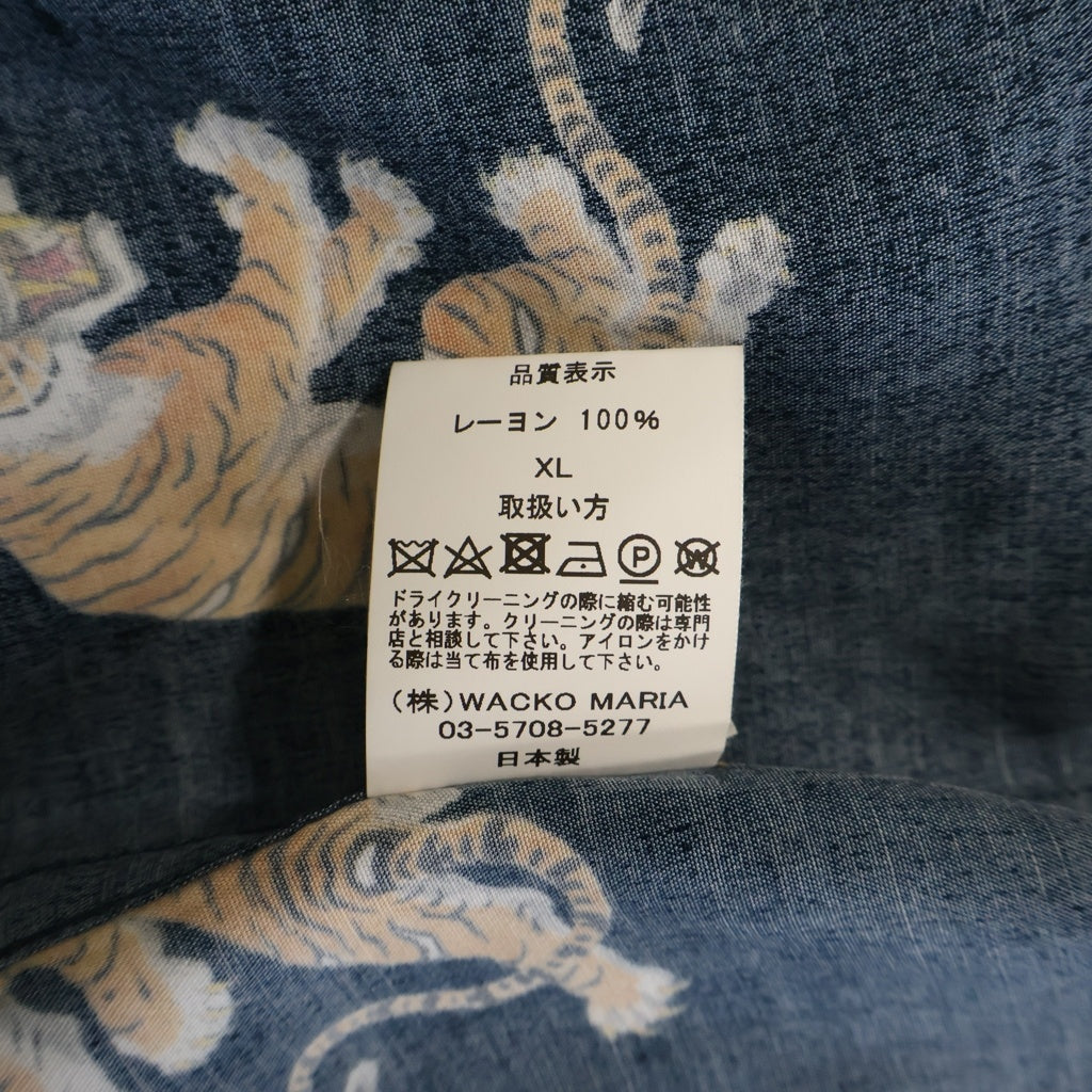 WACKO MARIA(ワコマリア) 26SS ×TIM LEHI HAWAIIAN SHIRT S/S TYPE-2 ティムリーハイ タイガープリント 半袖 ハワイアンシャツ ネイビー 26SS-WMS-HI04