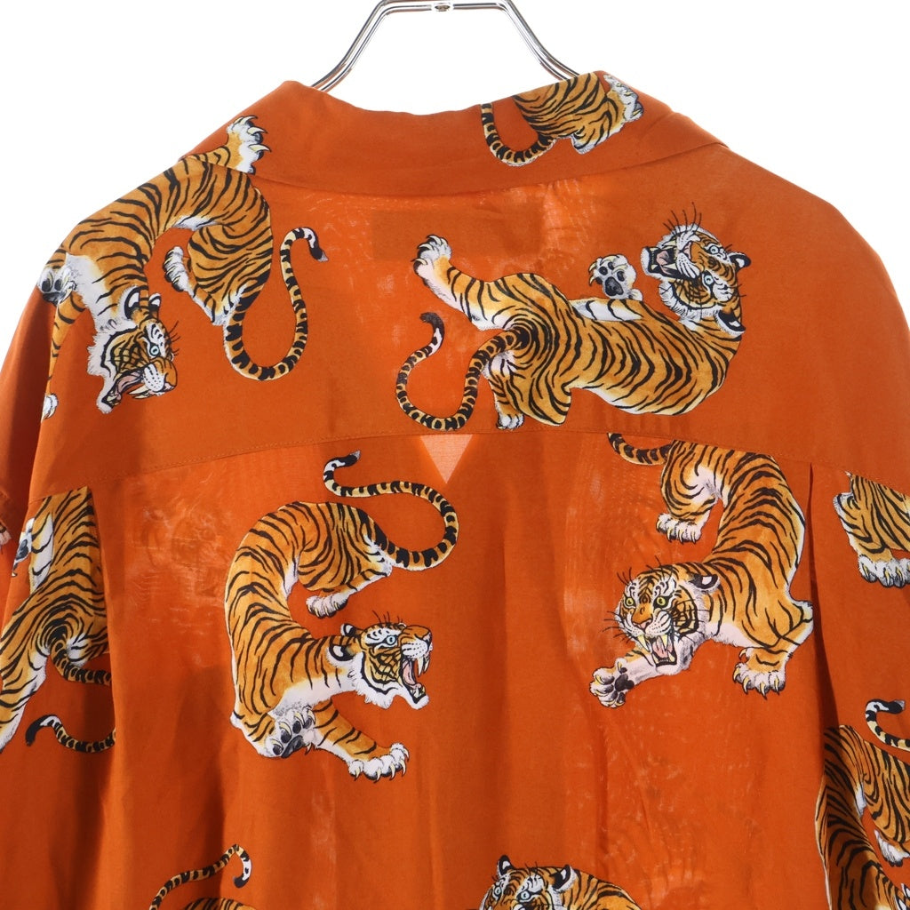 WACKO MARIA(ワコマリア) 26SS ×TIM LEHI HAWAIIAN SHIRT L/S TYPE-3 ティムリーハイ タイガープリント 長袖 ハワイアンシャツ オレンジ 26SSE-WMS-HI05