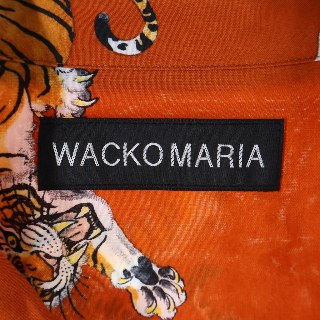 WACKO MARIA(ワコマリア) 26SS ×TIM LEHI HAWAIIAN SHIRT L/S TYPE-3 ティムリーハイ タイガープリント 長袖 ハワイアンシャツ オレンジ 26SSE-WMS-HI05