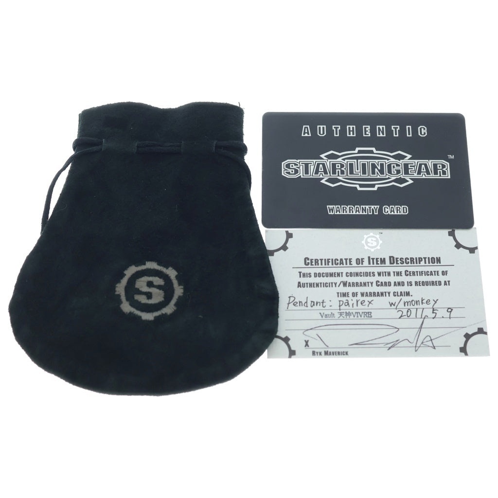 STARLINGEAR(スターリンギア) パイレックス モンキースカル マーブルペンダントトップ シルバー