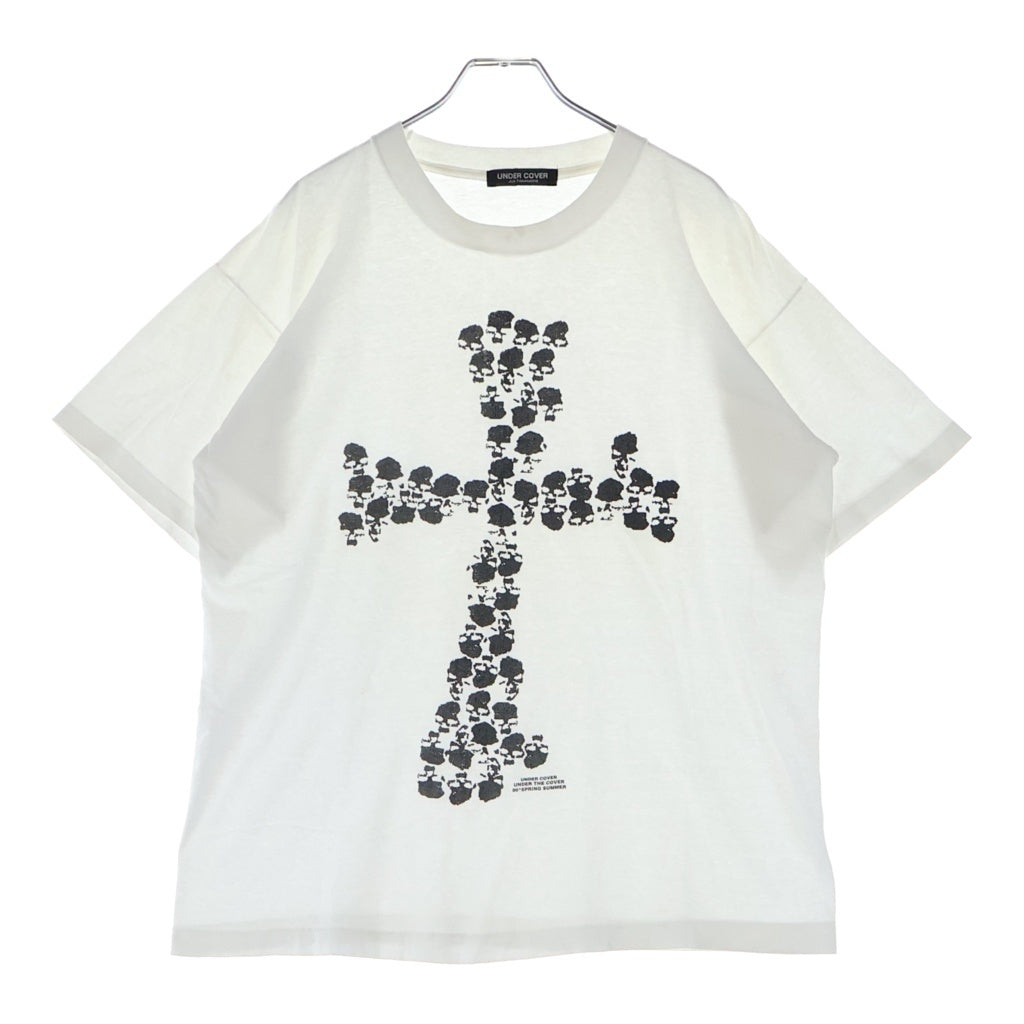 UNDERCOVER(アンダーカバー) 96SS ARCHIVE ドクロ期 クロススカル プリント クルーネック 半袖Tシャツ カットソー ホワイト アーカイブ