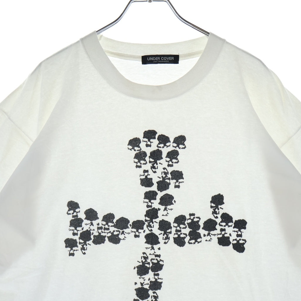 UNDERCOVER(アンダーカバー) 96SS ARCHIVE ドクロ期 クロススカル プリント クルーネック 半袖Tシャツ カットソー ホワイト アーカイブ