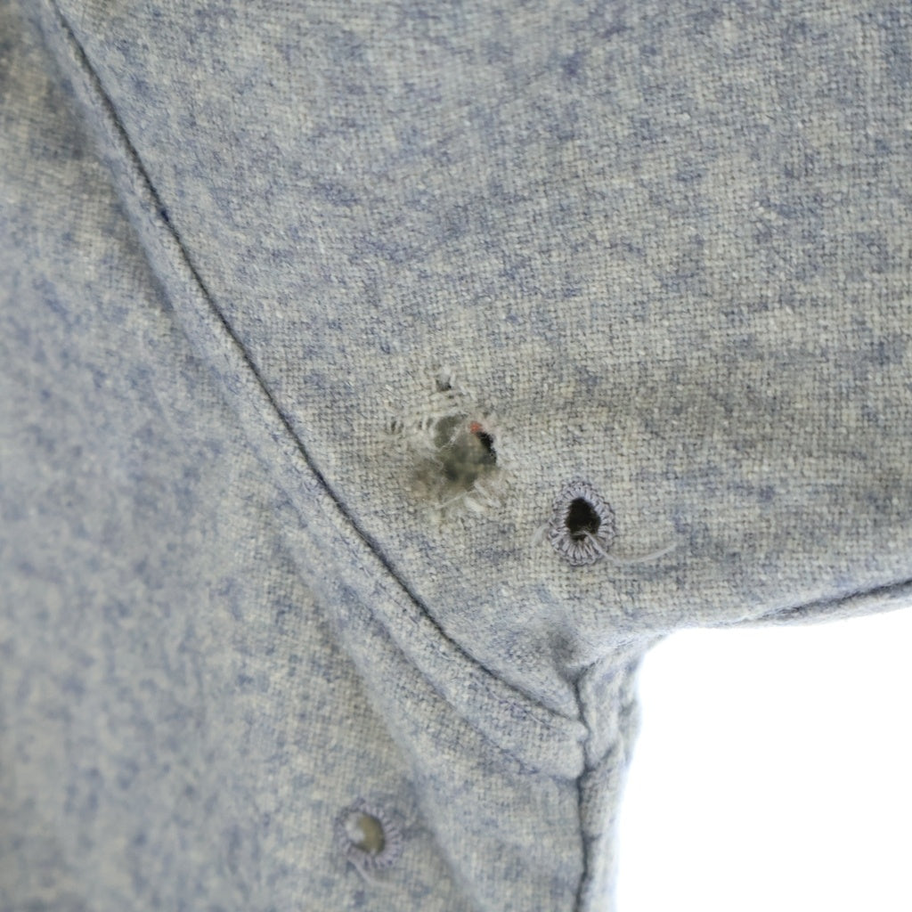 VINTAGE(ヴィンテージ) 60S VINTAGE FRED SINGTON ヴィンテージ フレッドシントン 猫目ボタン マチ付き ウール ベースボールシャツ グレー