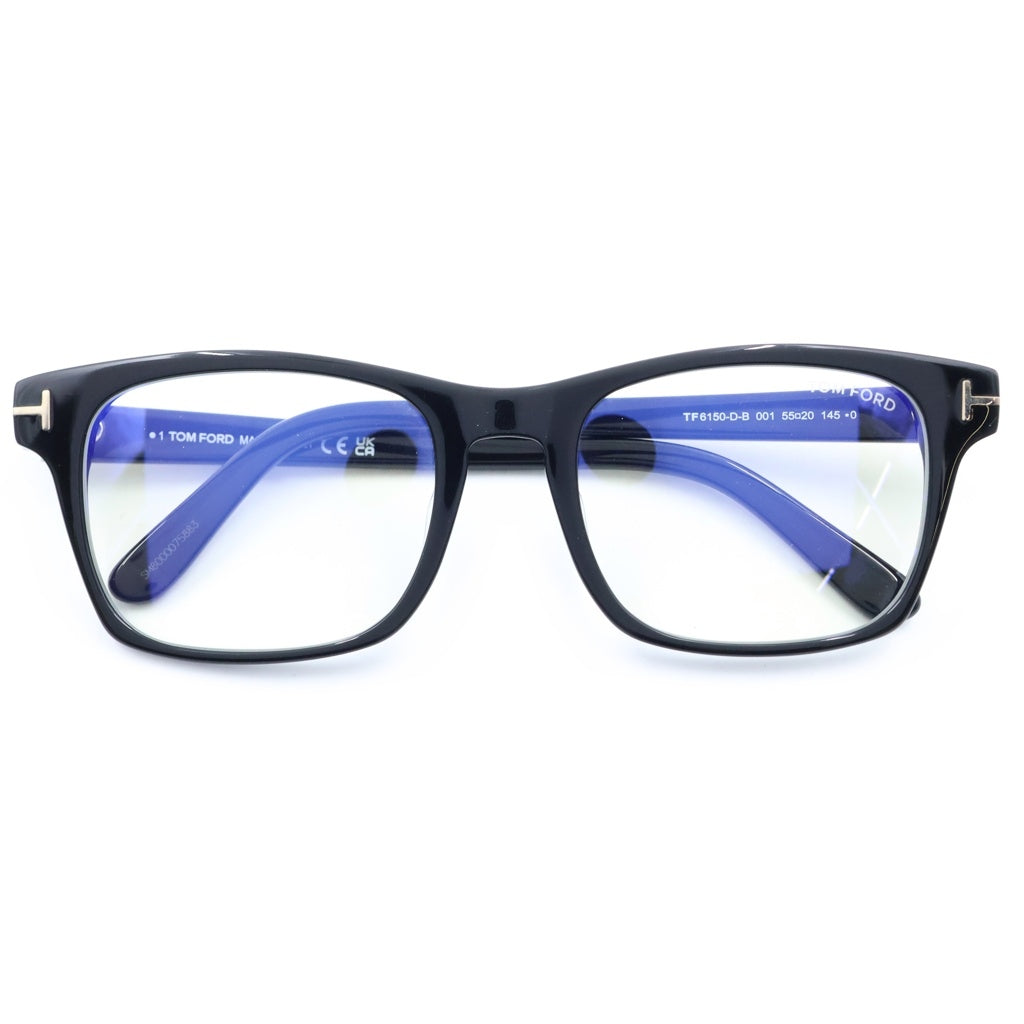 TOM FORD(トムフォード) アジアンフィット スクエアフレーム クリアレンズ サングラス メガネ ブラック TF6150-D-B