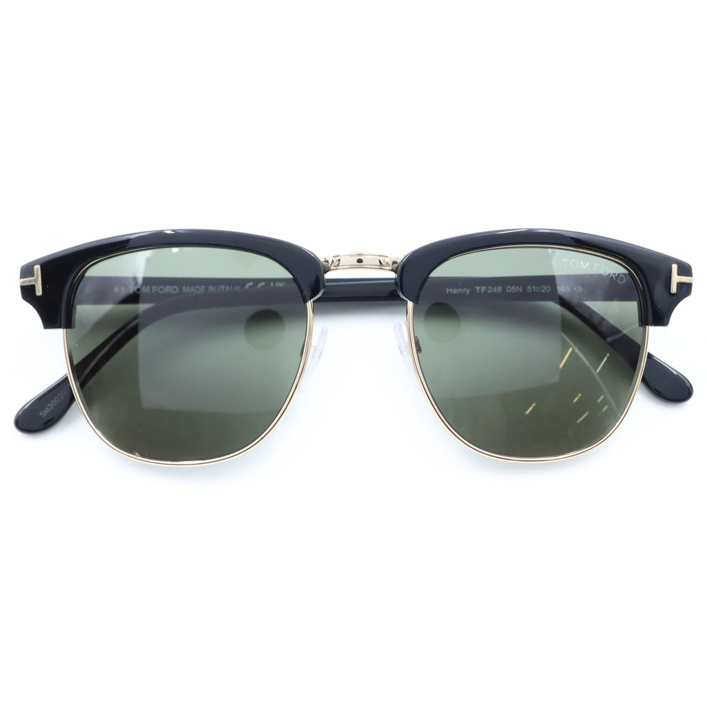 TOM FORD(トムフォード) HENRY サーモントフレーム カラーレンズ サングラス メガネ ブラック/グリーン/ゴールド TF248