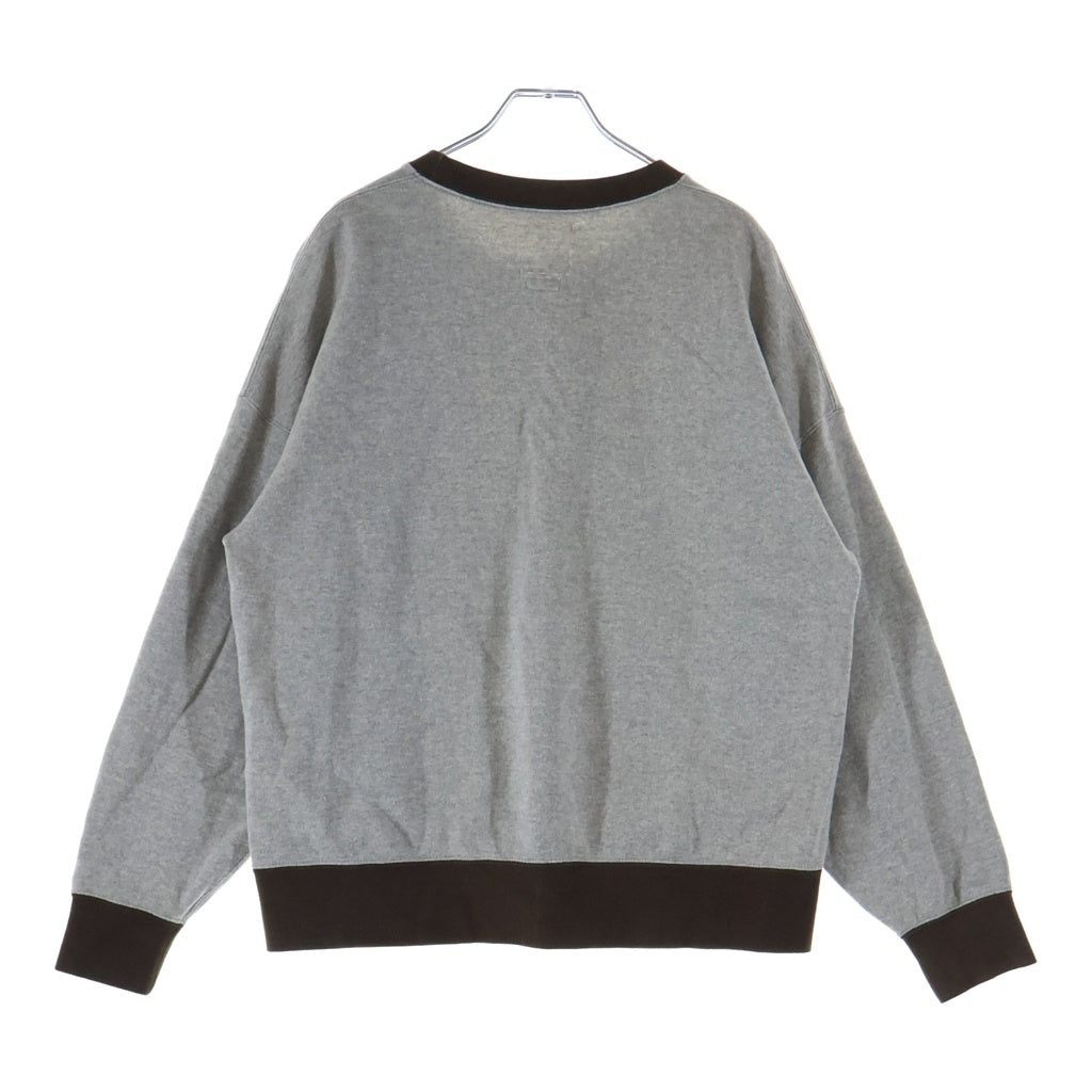 VISVIM(ヴィスヴィム) 25AW JUMBO SB SWEAT L/S N.D. ジャンボ エスビー クルーネックスウェット トレーナー グレー/ブラウン 0125405010004