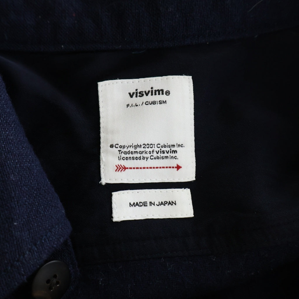 VISVIM(ヴィスヴィム) 25AW LUMBER MIL L/S ランバーミル 長袖 ウールシャツ ネイビー 0125205011014