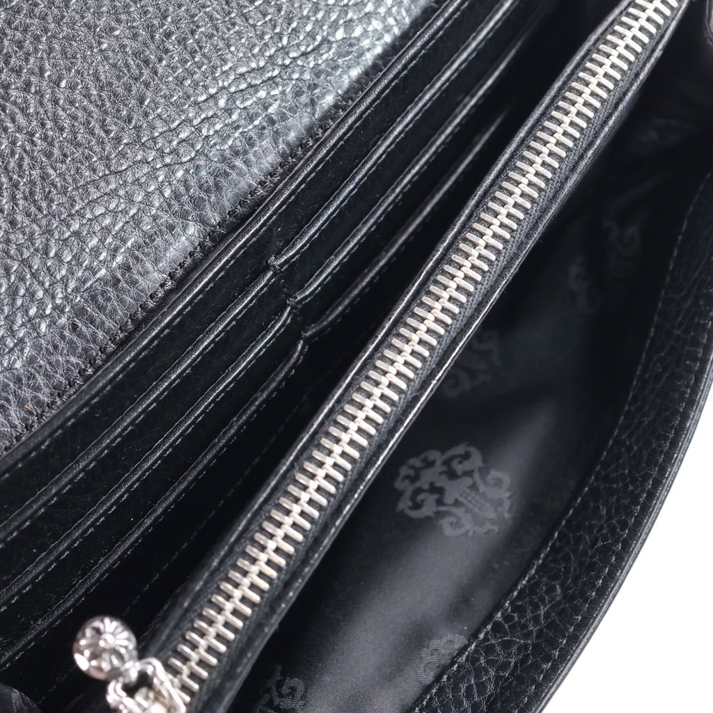 CHROME HEARTS(クロムハーツ) JUDY CROSS BALL ジュディ クロス ボール ボタン レザーウォレット 長財布 ブラック