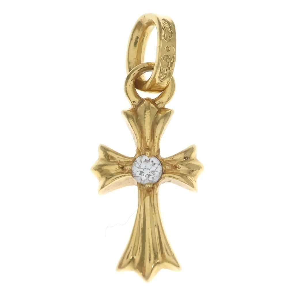 CHROME HEARTS(クロムハーツ) 22K CRS BBYFAT A/DIA ベイビーファットクロス アフター 両面1ダイヤ ペンダントトップ ゴールド BCA034