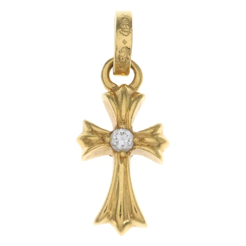 CHROME HEARTS(クロムハーツ) 22K CRS BBYFAT A/DIA ベイビーファットクロス アフター 両面1ダイヤ ペンダントトップ ゴールド BCA034