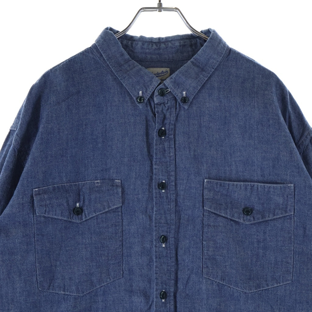 TENDERLOIN(テンダーロイン) T-CHAMBRAY SHT ボタンダウン コットンシャンブレー 長袖シャツ ブルー