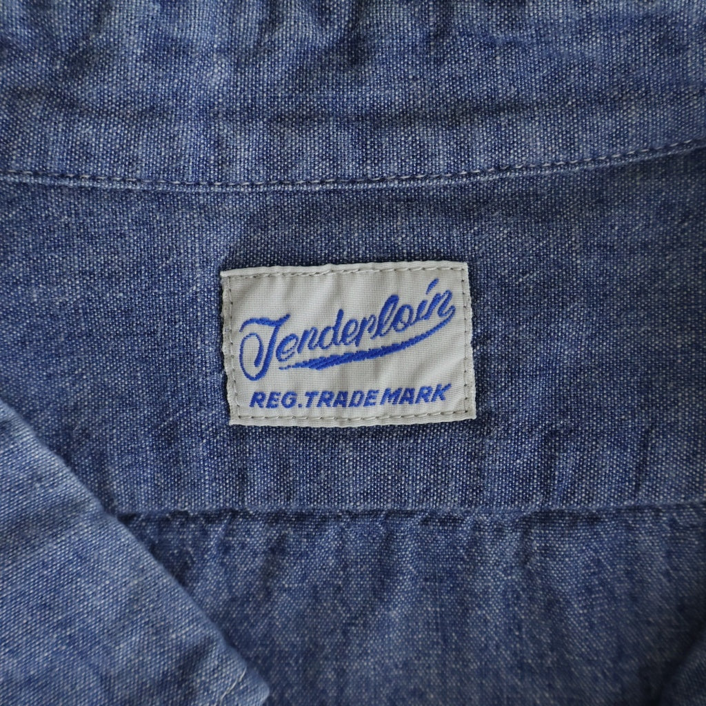 TENDERLOIN(テンダーロイン) T-CHAMBRAY SHT ボタンダウン コットンシャンブレー 長袖シャツ ブルー