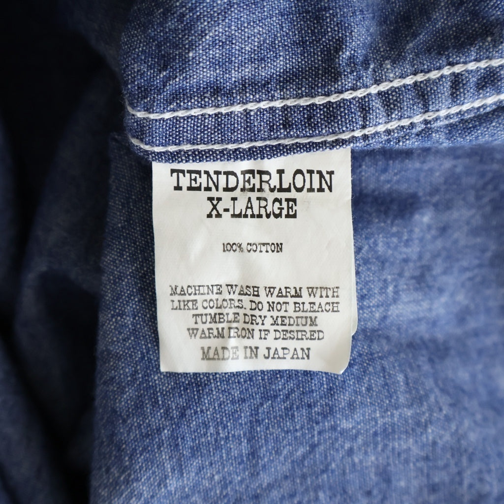 TENDERLOIN(テンダーロイン) T-CHAMBRAY SHT ボタンダウン コットンシャンブレー 長袖シャツ ブルー