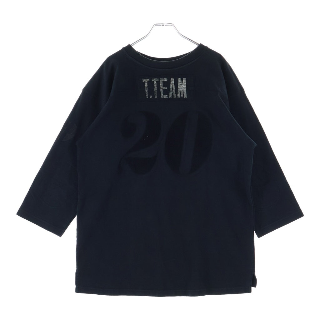 TENDERLOIN(テンダーロイン) T.TEAM 20 初期 ステーキタグ ナンバリングフロッキープリント コットン フットボールTシャツ カットソー ブラック