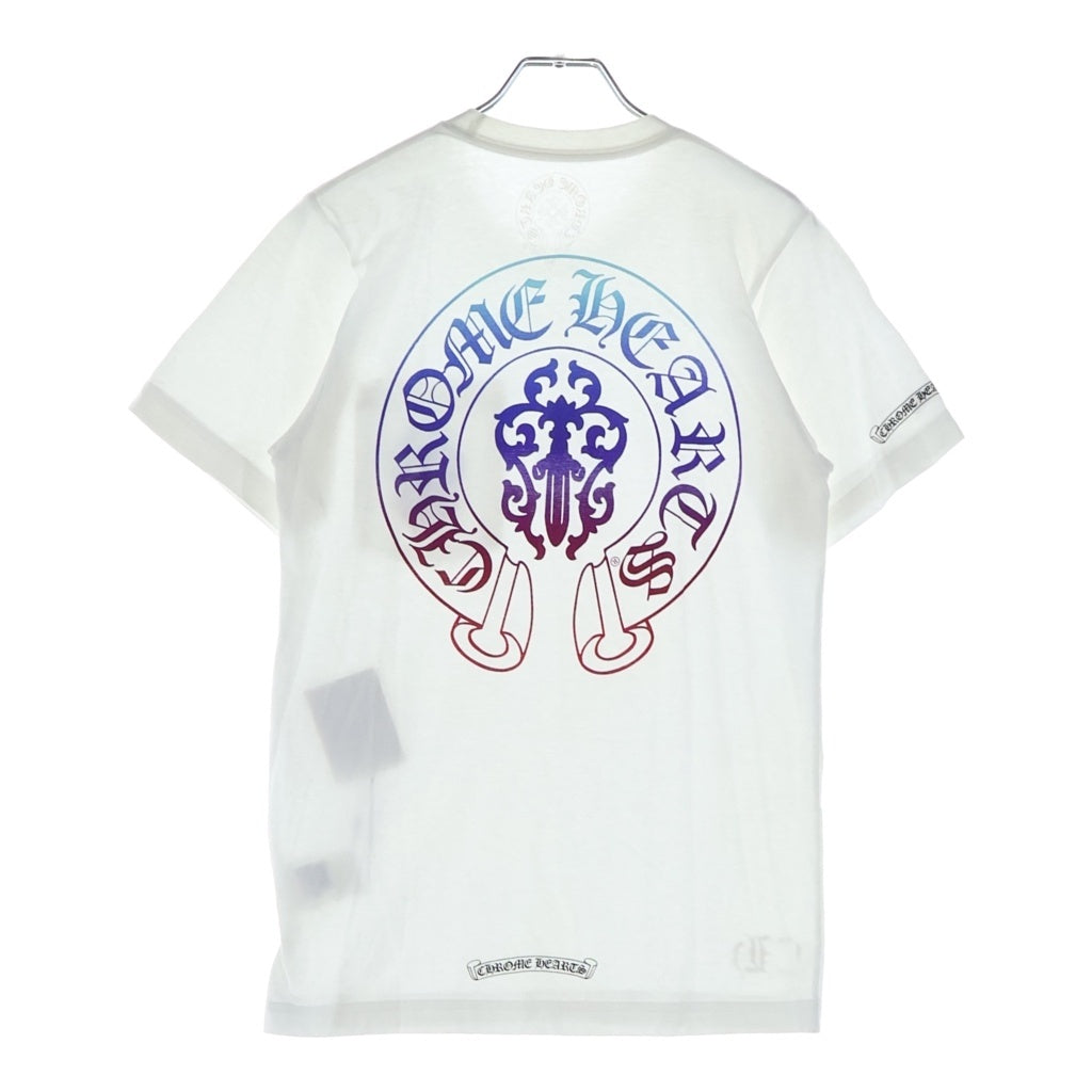 CHROME HEARTS(クロムハーツ) Gradient Dagger Horseshoe Print Tee グラデーション ヴァインダガー ホースシュープリントTシャツ 半袖カットソー ホワイト