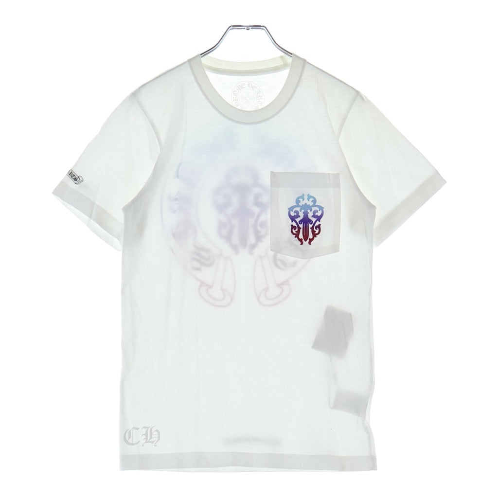 CHROME HEARTS(クロムハーツ) Gradient Dagger Horseshoe Print Tee グラデーション ヴァインダガー ホースシュープリントTシャツ 半袖カットソー ホワイト