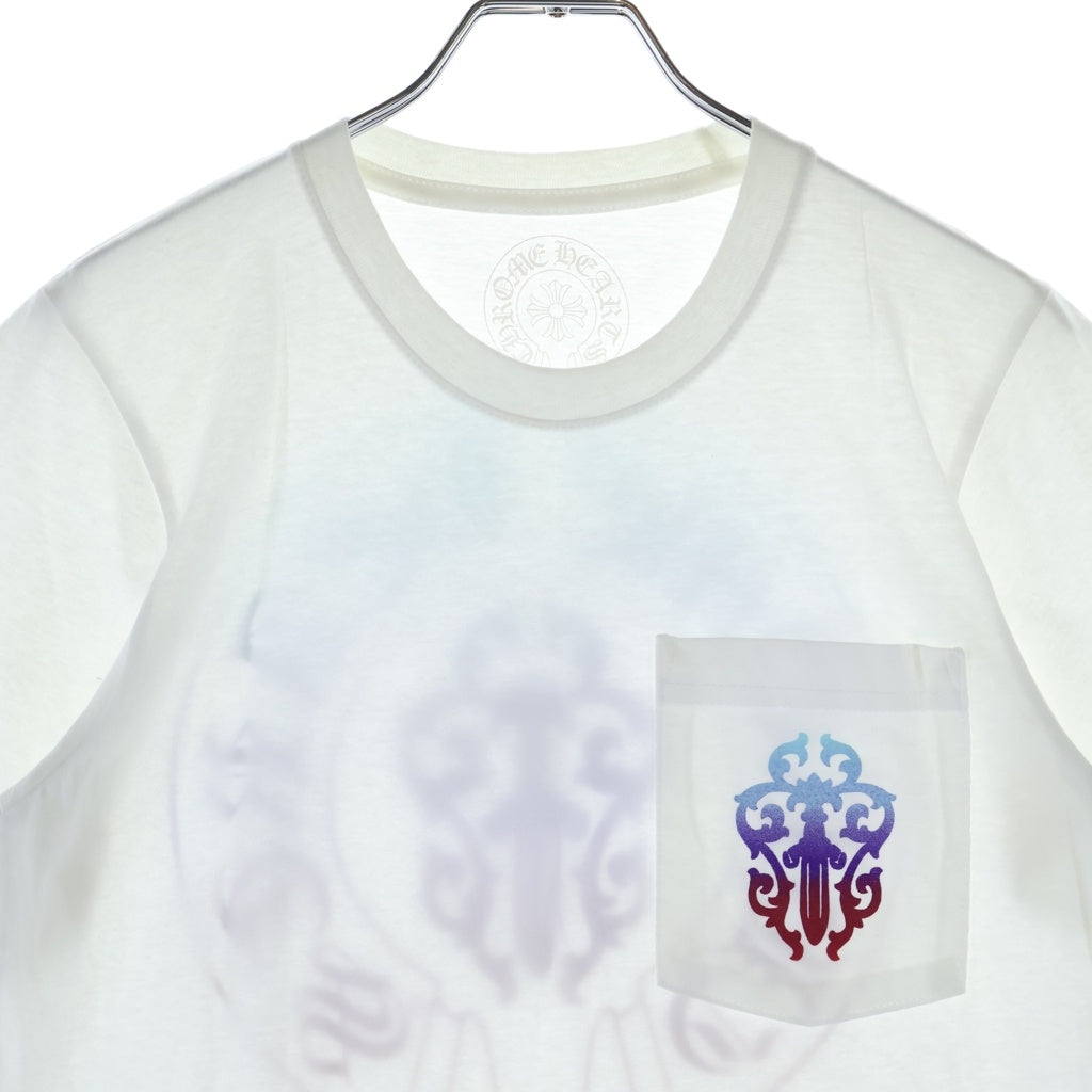 CHROME HEARTS(クロムハーツ) Gradient Dagger Horseshoe Print Tee グラデーション ヴァインダガー ホースシュープリントTシャツ 半袖カットソー ホワイト
