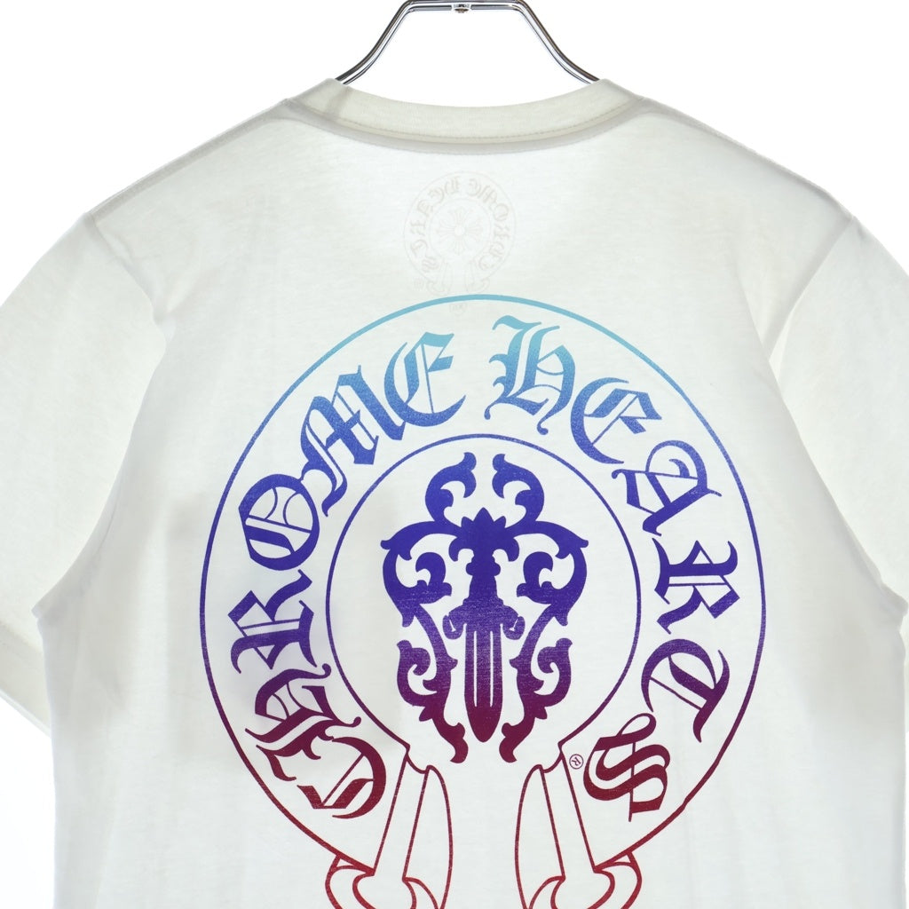 CHROME HEARTS(クロムハーツ) Gradient Dagger Horseshoe Print Tee グラデーション ヴァインダガー ホースシュープリントTシャツ 半袖カットソー ホワイト