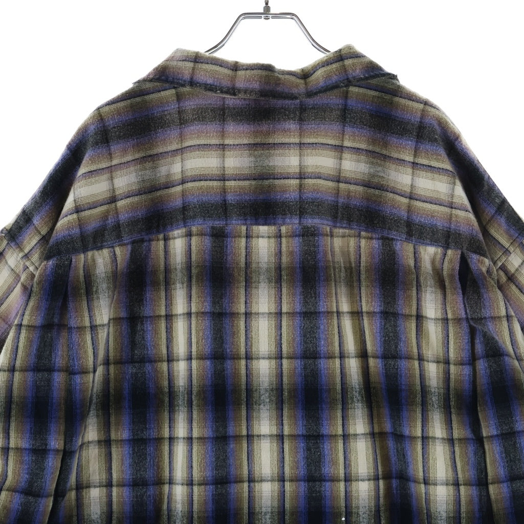 MAISON MIHARAYASUHIRO(メゾンミハラヤスヒロ) 26SS H/S CHECK SH W STICKER チェック柄 ステッカーパッチ スタッズ 半袖シャツ ブルー A16SH087