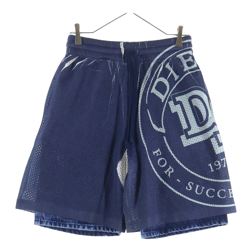 DIESEL(ディーゼル) T-OLLIE ティーオーリー 転写プリント メッシュショーツ ハーフパンツネイビー 20243-OWFCS A20243-OWFCS