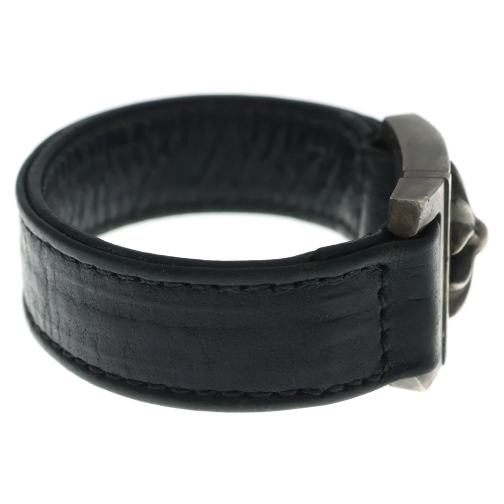 CHROME HEARTS(クロムハーツ) HARNESS CROSS BOX ハーネス クロスボックス レザーブレスレット シルバー/ブラック