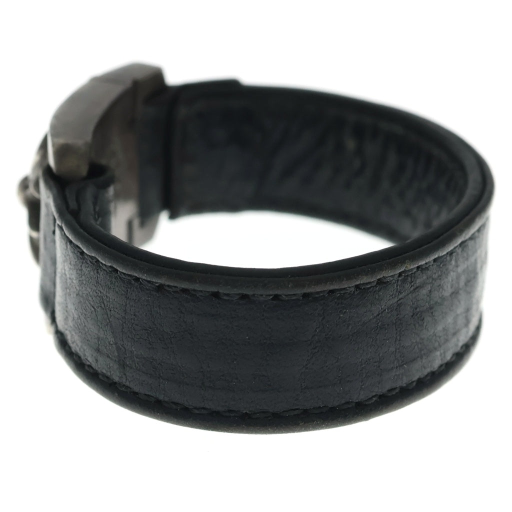 CHROME HEARTS(クロムハーツ) HARNESS CROSS BOX ハーネス クロスボックス レザーブレスレット シルバー/ブラック