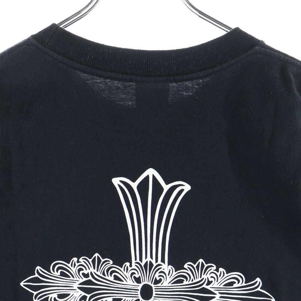 CHROME HEARTS(クロムハーツ) OLD バックフローラルクロスプリント クルーネック半袖Tシャツカットソー ブラック
