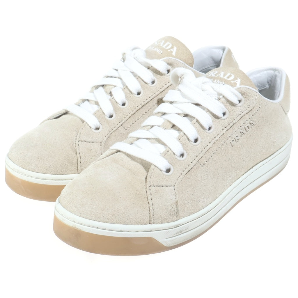 PRADA(プラダ) SUEDE DOWNTOWN SNEAKERS スウェード ダウンタウン ローカットスニーカー ベージュ レディース 1E535L