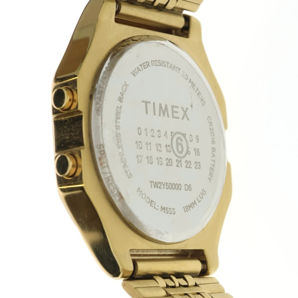 MM6 Maison Margiela(エムエムシックスメゾンマルジェラ) ×TIMEX T80 タイメックス グリーン文字盤 クォーツ ステンレス 腕時計 ゴールド TW2Y50000