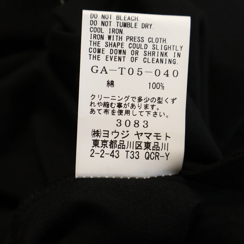 Ground Y(グラウンドワイ) COTTON JERSEY HEM ROUND JUMBO T-SHIRT SHORT SLEEVES コットン ジャージー ヘム ラウンド ジャンボ 半袖Tシャツ カットソー ブラック GA-T05-040